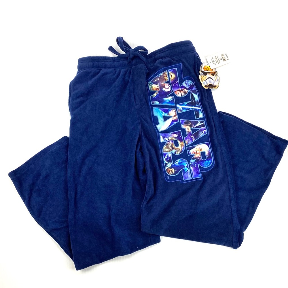 Men’s Star Wars Blue Fleece Pajama Pants Med NWT